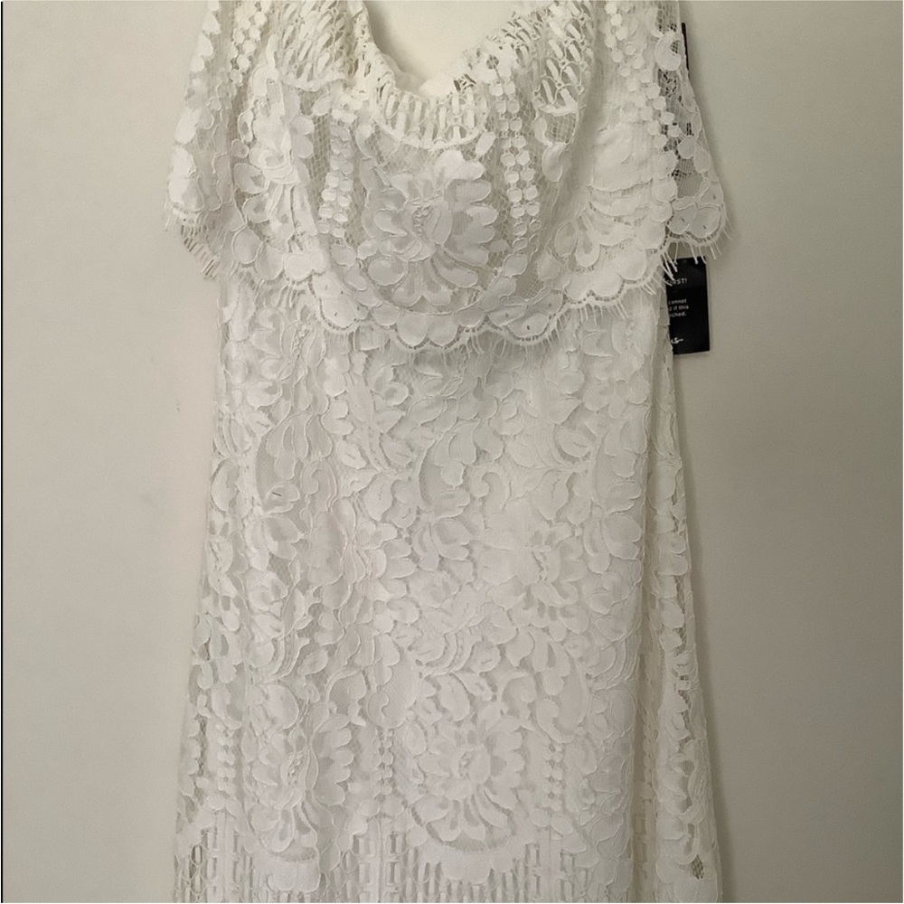Lulus Delia White Lace Strapless Midi Dress NWT Size M - Picture 4 of 16